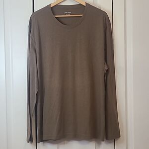 Untuckit Aston Heather Brown Long-Sleeve T-Shirt Size XXL
